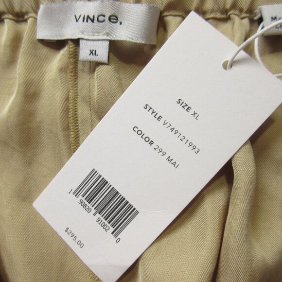 NWT Vince Drapey Satin Culotte in Maize Lightweight Super Wide Crop Pants XL - Picture 6 of 7